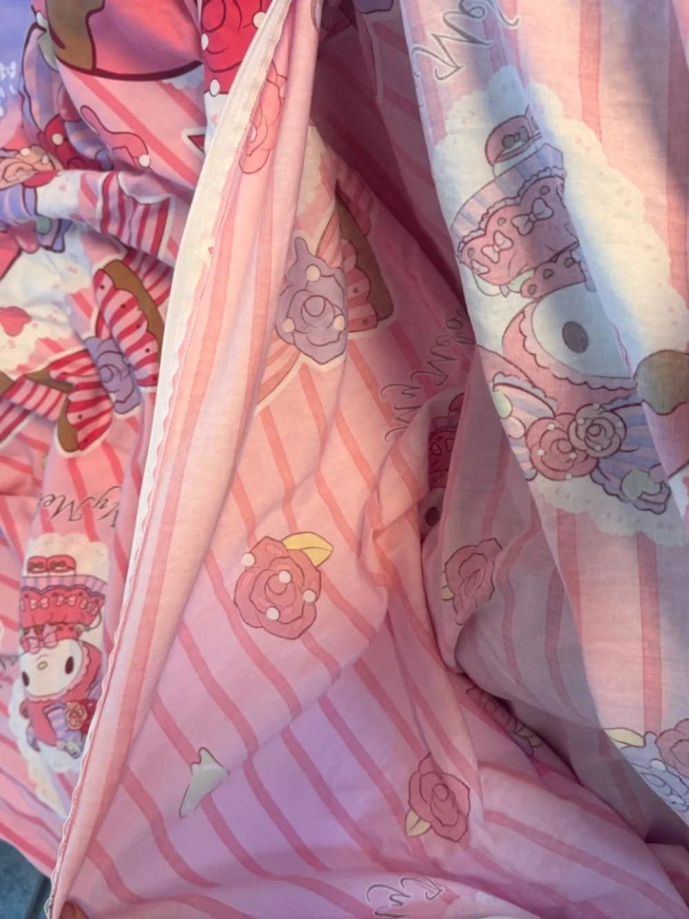 3 piece set My melody hello kitty set duvet cover fitted sheet pillowcases